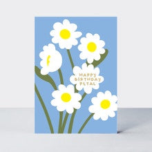 Petal Blue Camomile Card