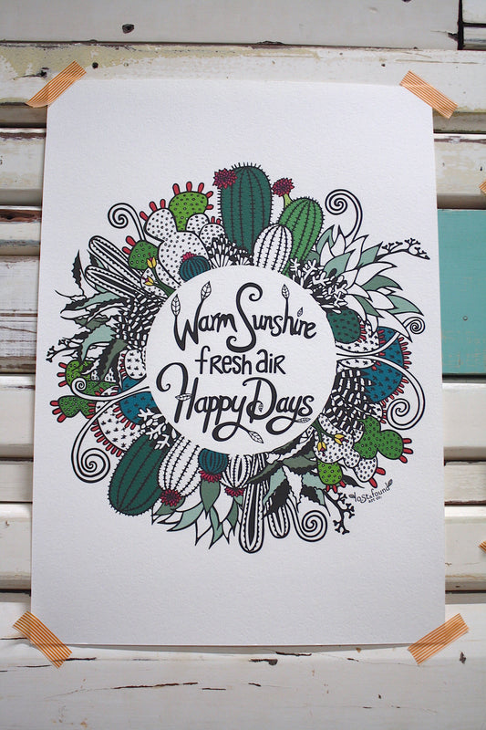 Warm Sunshine Mandala A3 Print