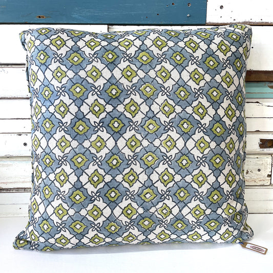 Diamond Cushion - Olive/Grey