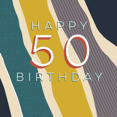 Stripey 50th Card