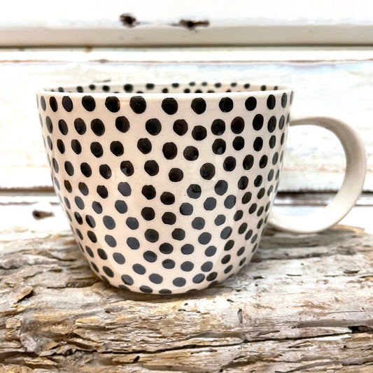 Jones & co black & white spotted cup/mug
