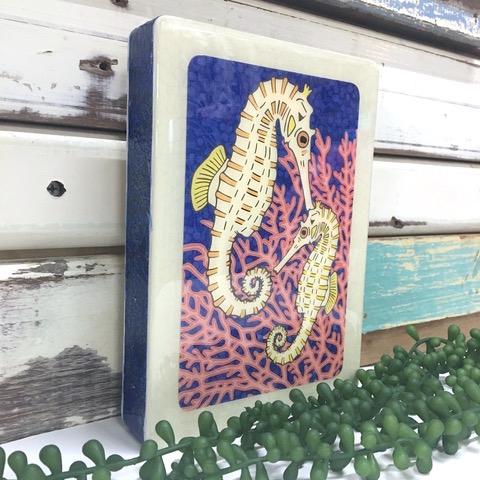 Medi Woodblock - Seahorse