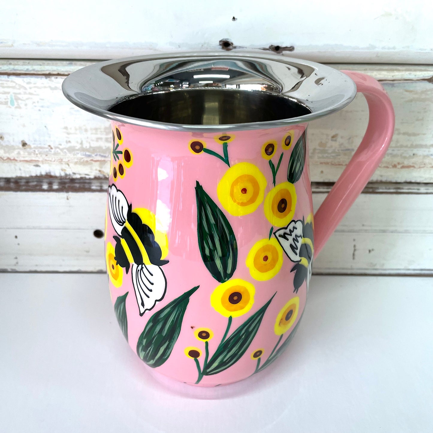Wattle & Bees Jug - Blush