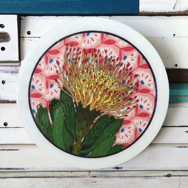 Roundy Woodblock - Pin Cushion Protea