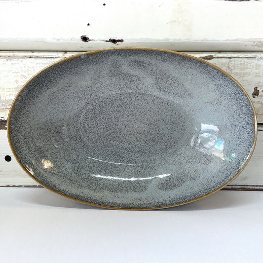 Wabisabi Pearl Blue Long Oval Bowl