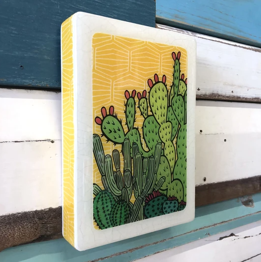 Medi Woodblock - Cactus Sunrise