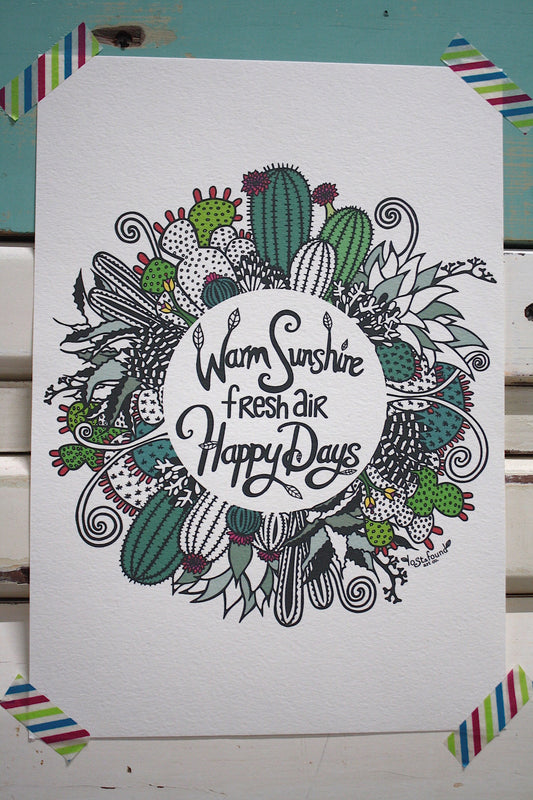 Warm Sunshine Mandala A4 Print